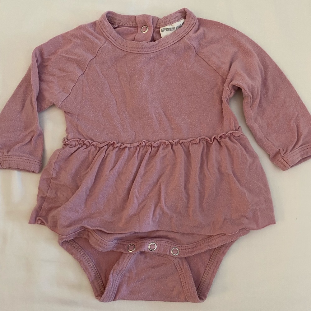 Long sleeve skirted bodysuit